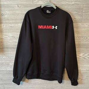 Under Armour Miami Sweatshirt Crewneck‎ Black Athletic Pullover Women's SM